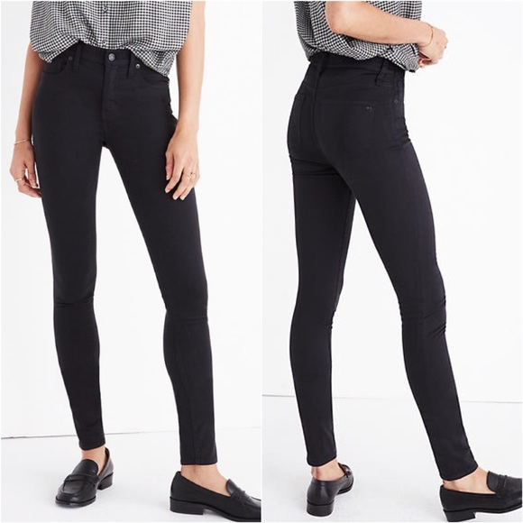 black sateen jeans